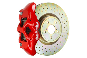 Brembo GT Systems Monobloc 4 Piston 326mm Cross Drilled Front Red BBK