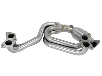 aFe Twisted Steel 304 Stainless Steel Long Tube Header w/ Cat