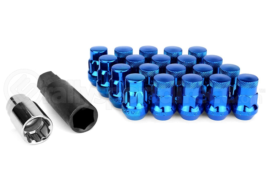 Muteki SR35 Close End Lug Nuts w/ Lock Set - Blue 12x1.25 35mm