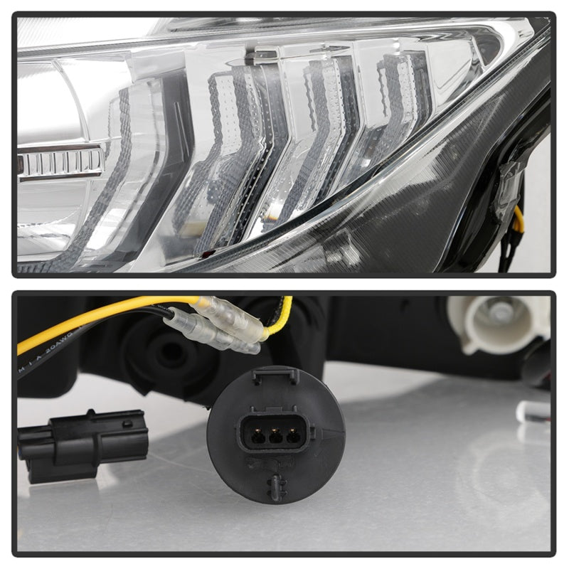 Spyder 16-18 Honda Civic 4Dr w/LED Seq Turn Sig Lights Proj Headlight - Chrome - PRO-YD-HC16-SEQ-C
