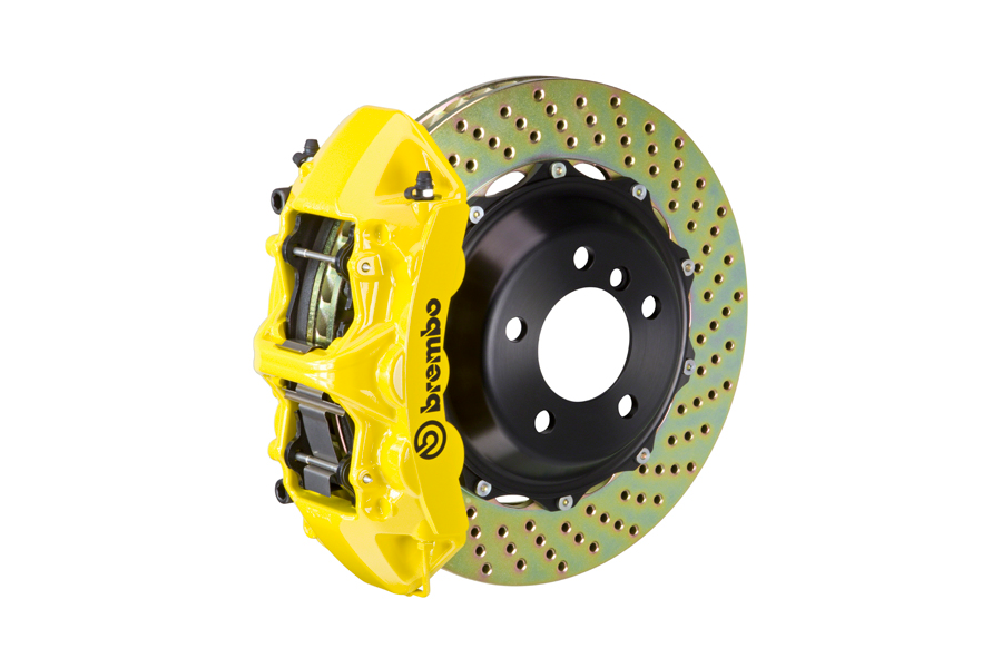 Brembo GT Systems Monobloc 6 Piston Front Big Brake Kit Yellow Drilled Rotors
