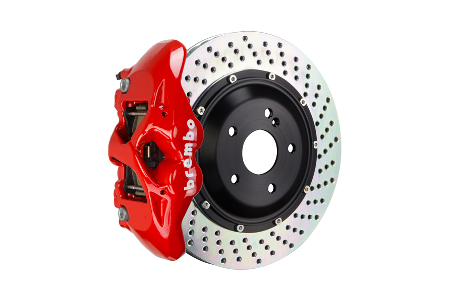 Brembo GT Systems Monobloc 4 Piston 345mm Cross Drilled Red