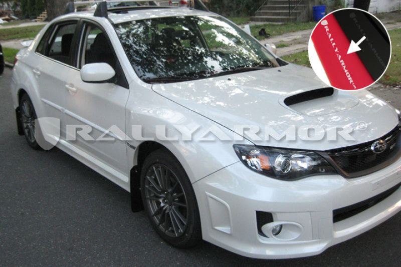 Rally Armor 11-14 Subaru WRX/STI (Sedan Only) Red UR Mud Flap w/ White Logo