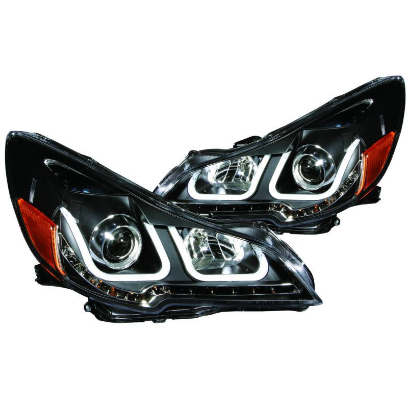 ANZO 2010-2014 Subaru Outback Projector Headlights w/ U-Bar Black