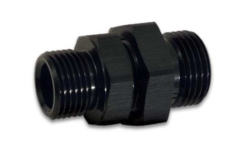 Vibrant -12AN ORB Male to Male Union Adapter - Anodized Black