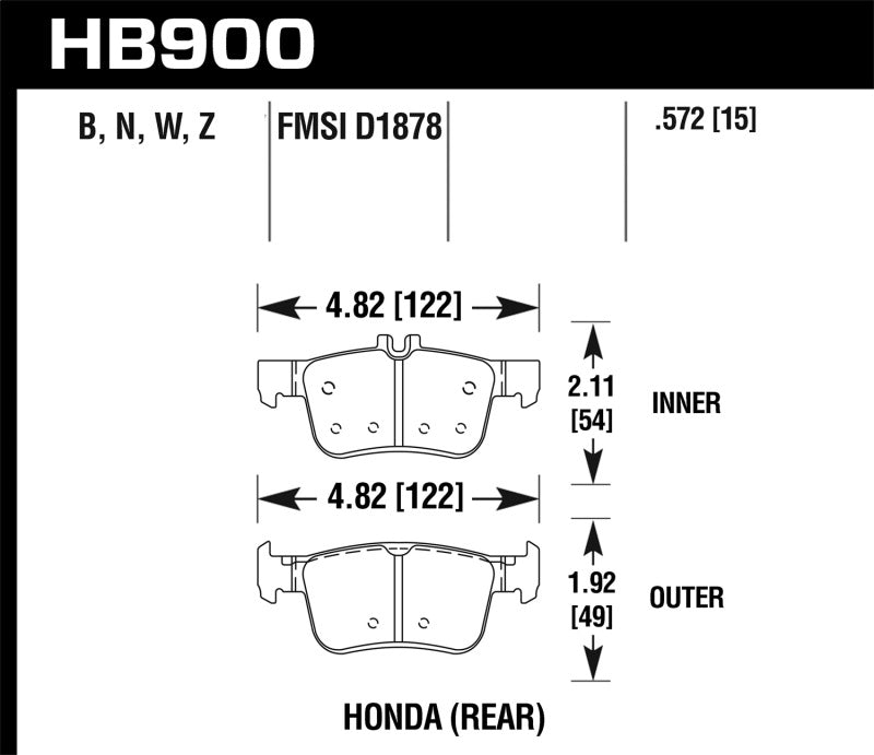 Hawk HPS 5.0 Rear Brake Pads