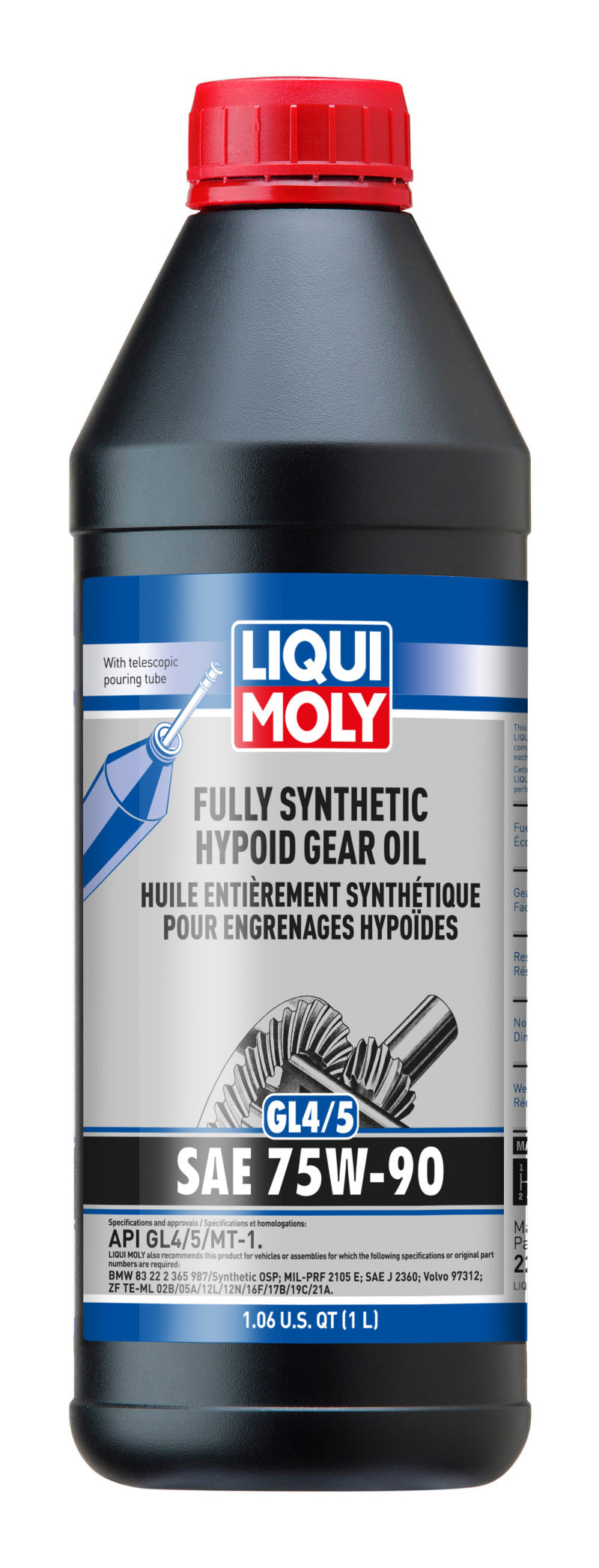 LIQUI MOLY 1L Fully Synthetic Hypoid Gear Oil (GL4/5) 75W90 - Single