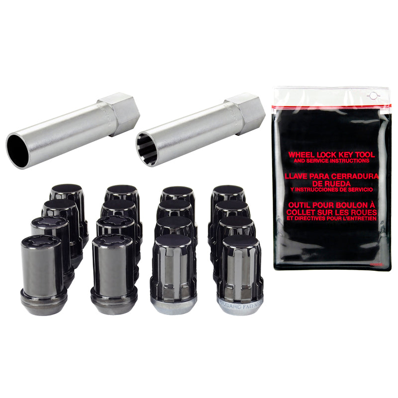 McGard SplineDrive Tuner 4 Lug Install Kit w/Locks & Tool (Cone) M12X1.25 / 13/16 Hex - Blk